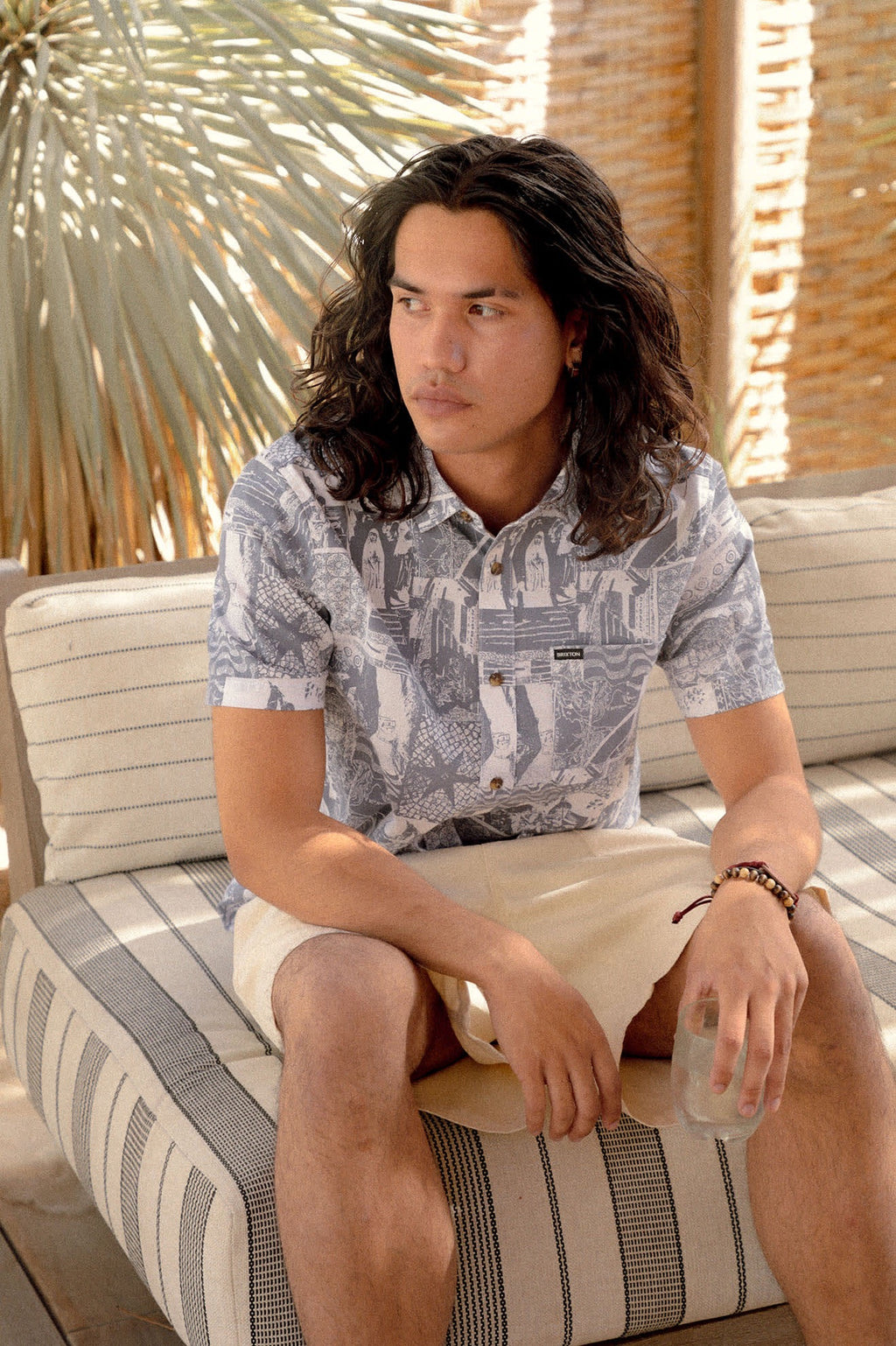 Charter Print Short Sleeve Woven - Navy/White Collage