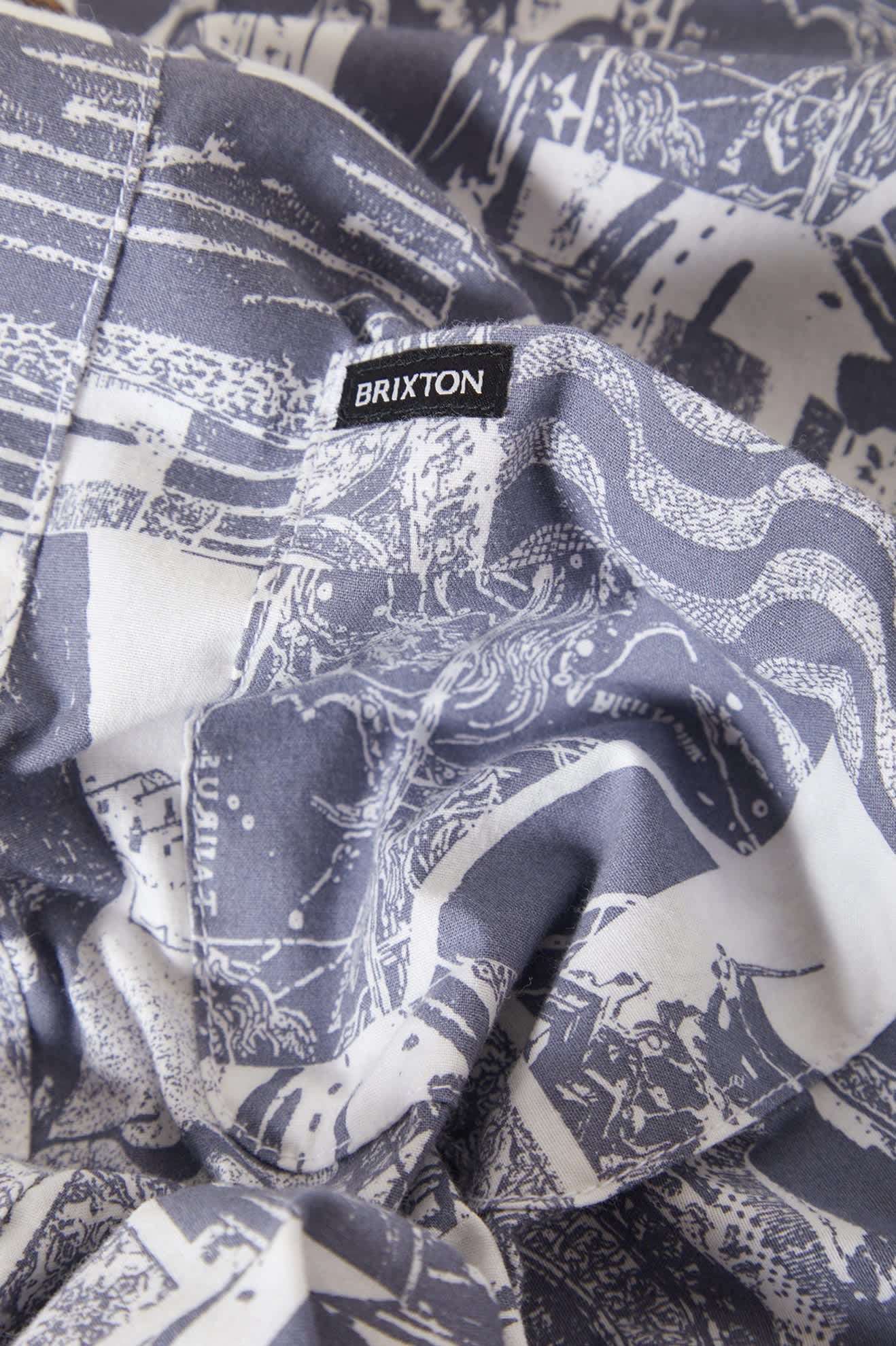 Charter Print Short Sleeve Woven - Navy/White Collage