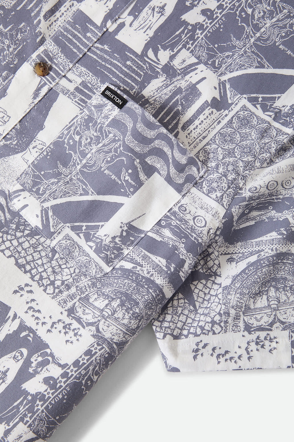 Charter Print Short Sleeve Woven - Navy/White Collage