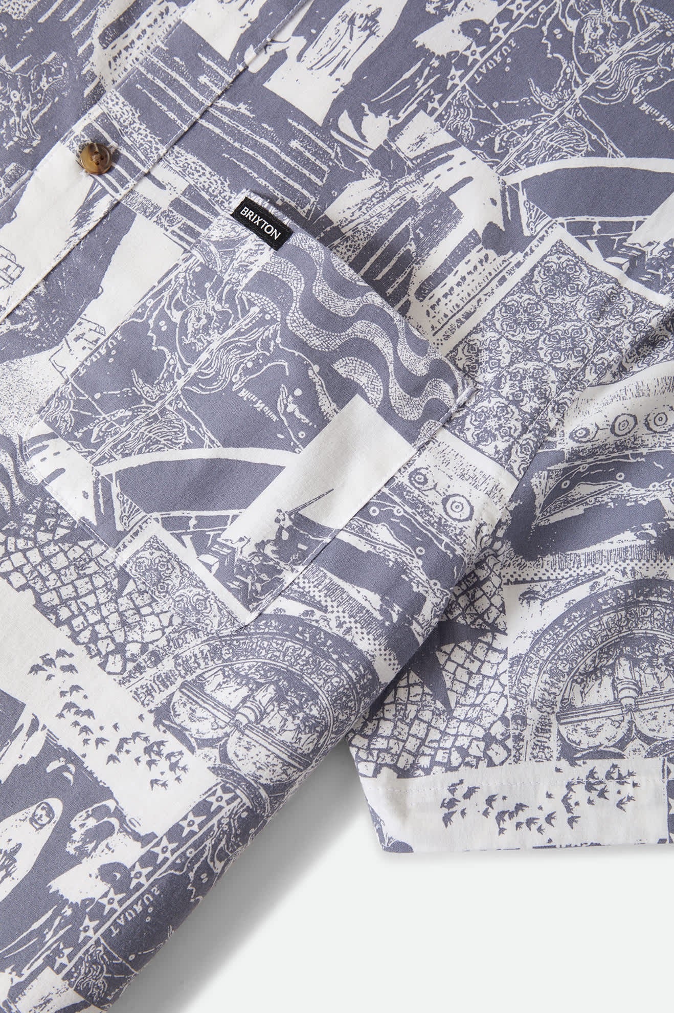 Charter Print Short Sleeve Woven - Navy/White Collage