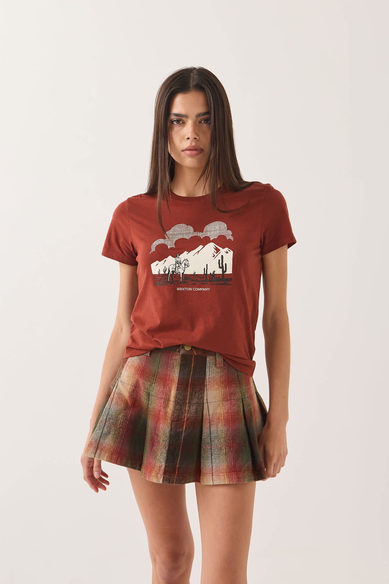 Great Springs Slim Crew Tee - Dark Brick