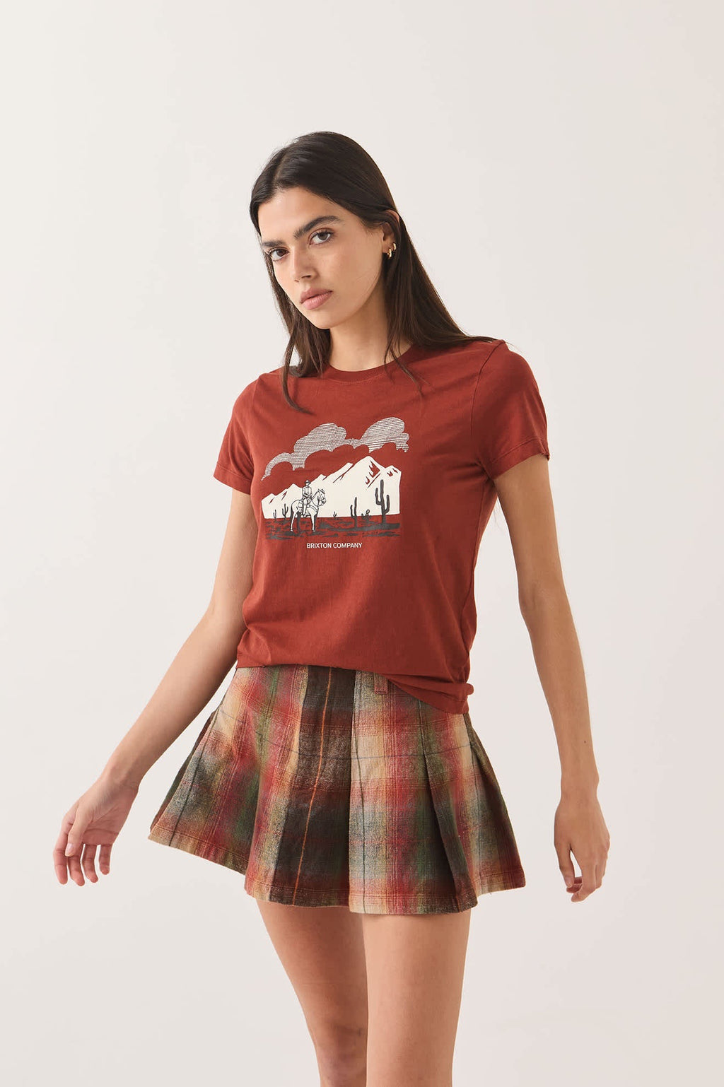 Great Springs Slim Crew Tee - Dark Brick