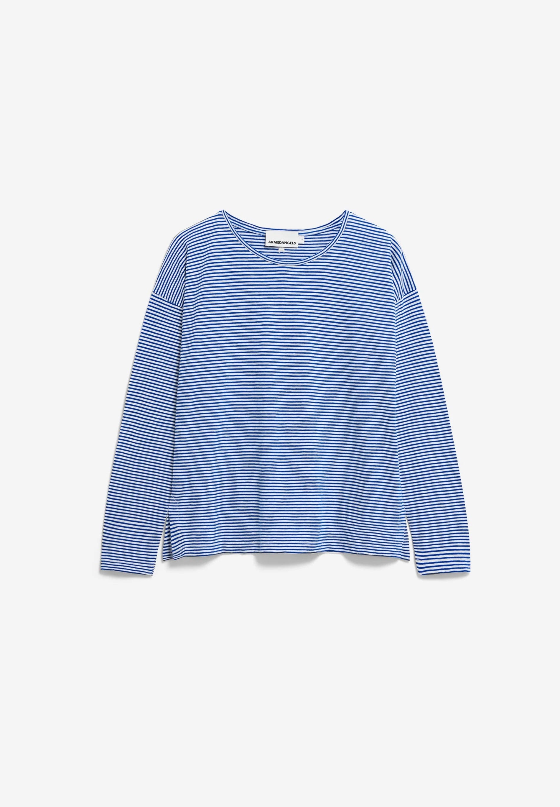 Xianaa Striped Long Sleeve - Oatmilk/Dynamo Blue