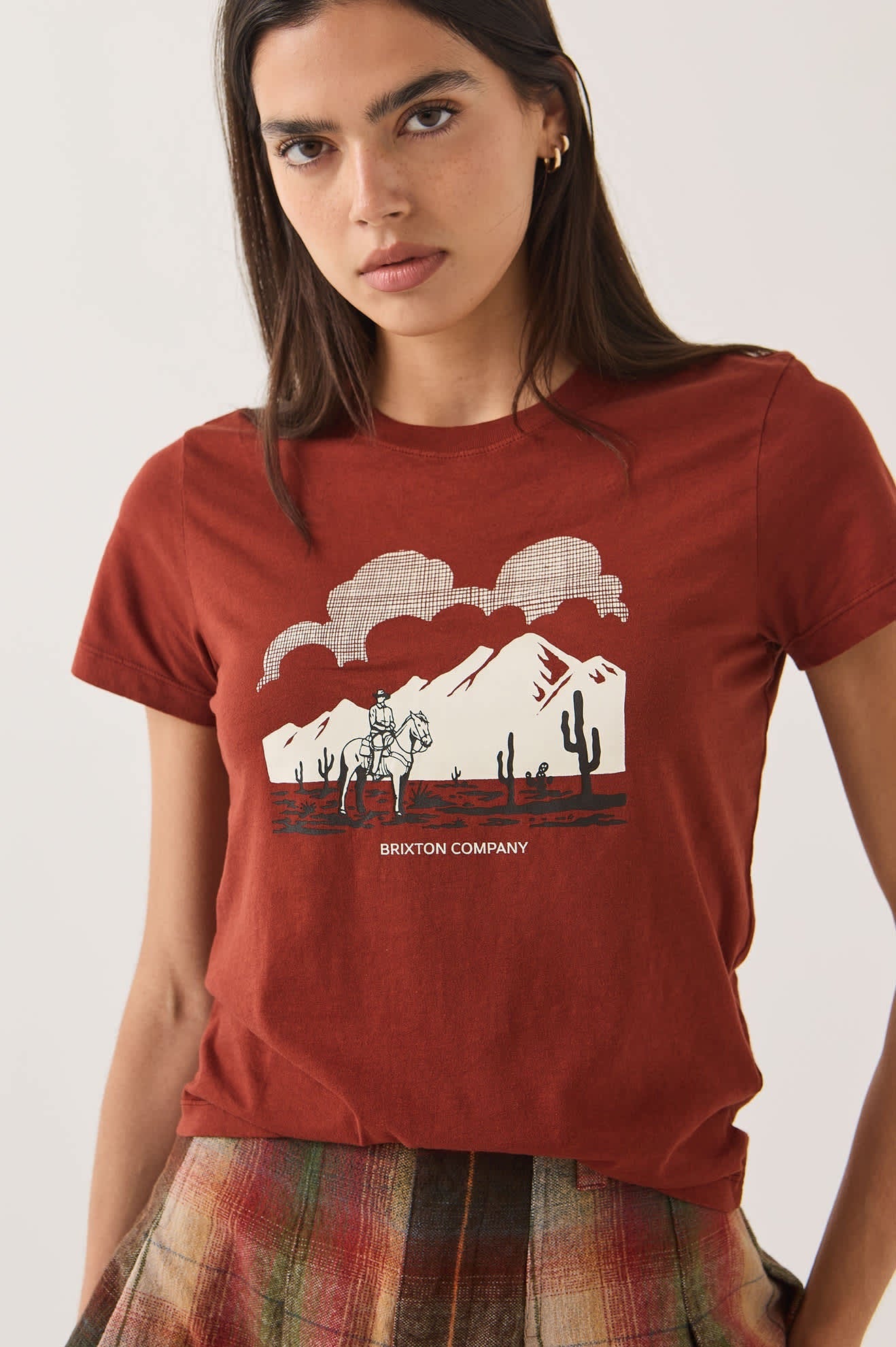 Great Springs Slim Crew Tee - Dark Brick
