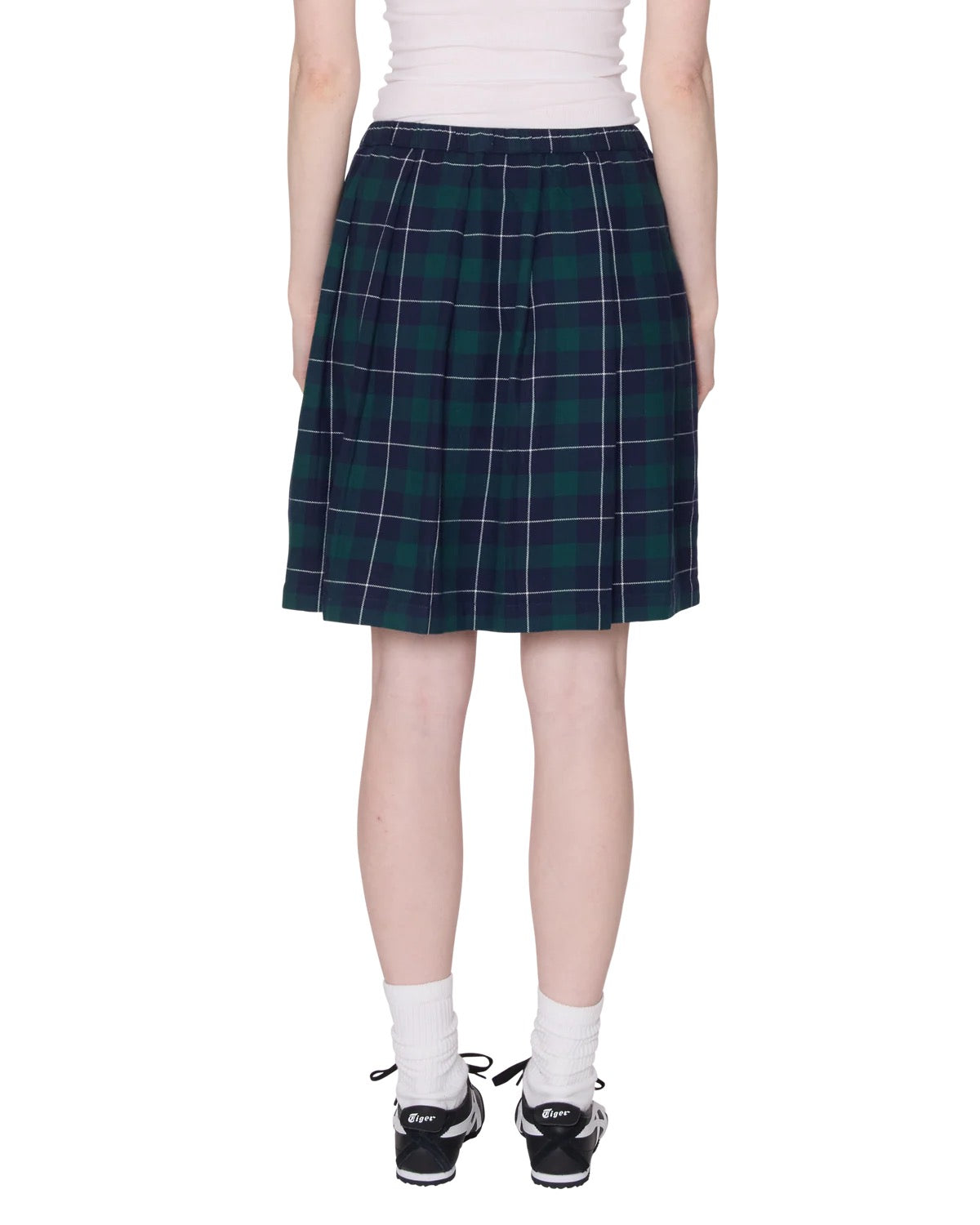 Shelly Plaid Pleated Skirt - Green Multi
