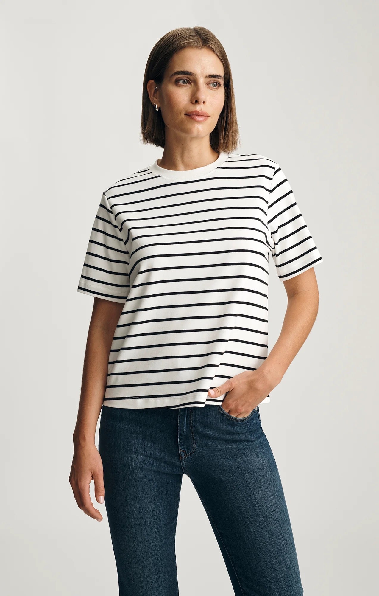 Audrey Tee - Black/White Stripe
