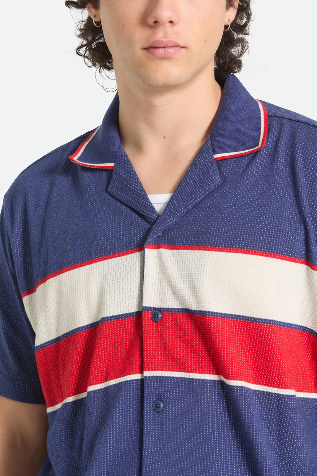 Bunker Mesh Short Sleeve Woven - Washed Navy