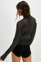 Charlie Printed Mesh Top - Luna Dot