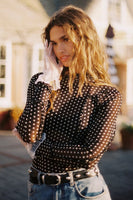 Charlie Printed Mesh Top - Luna Dot