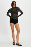Charlie Printed Mesh Top - Luna Dot