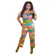 Landscape Print Jumpsuit - Enchanting Emerald