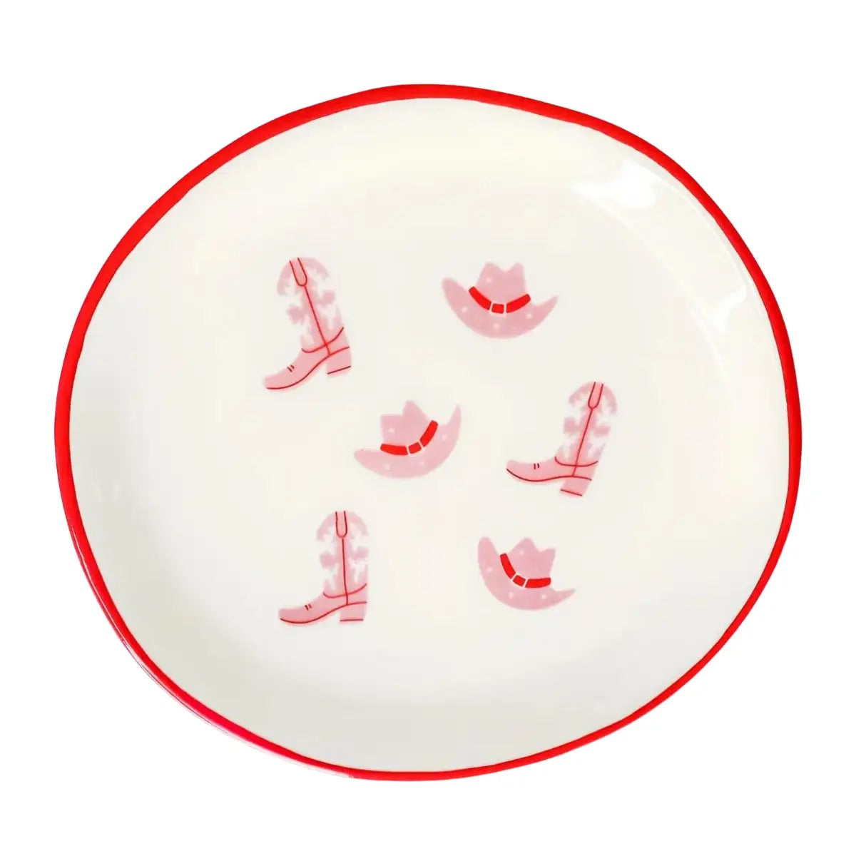 Cowgirl Boot & Hat Round Trinket Dish