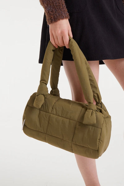 Green Quilted Shoulder Bag