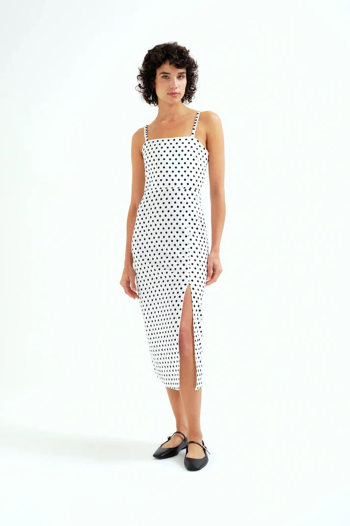 Black Dots Midi Dress