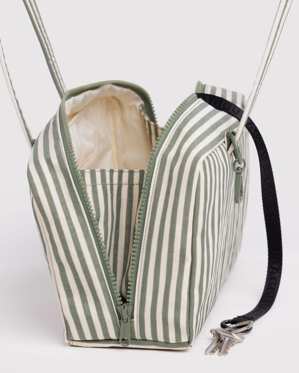 Nylon Bowler Bag - Sage Stripe