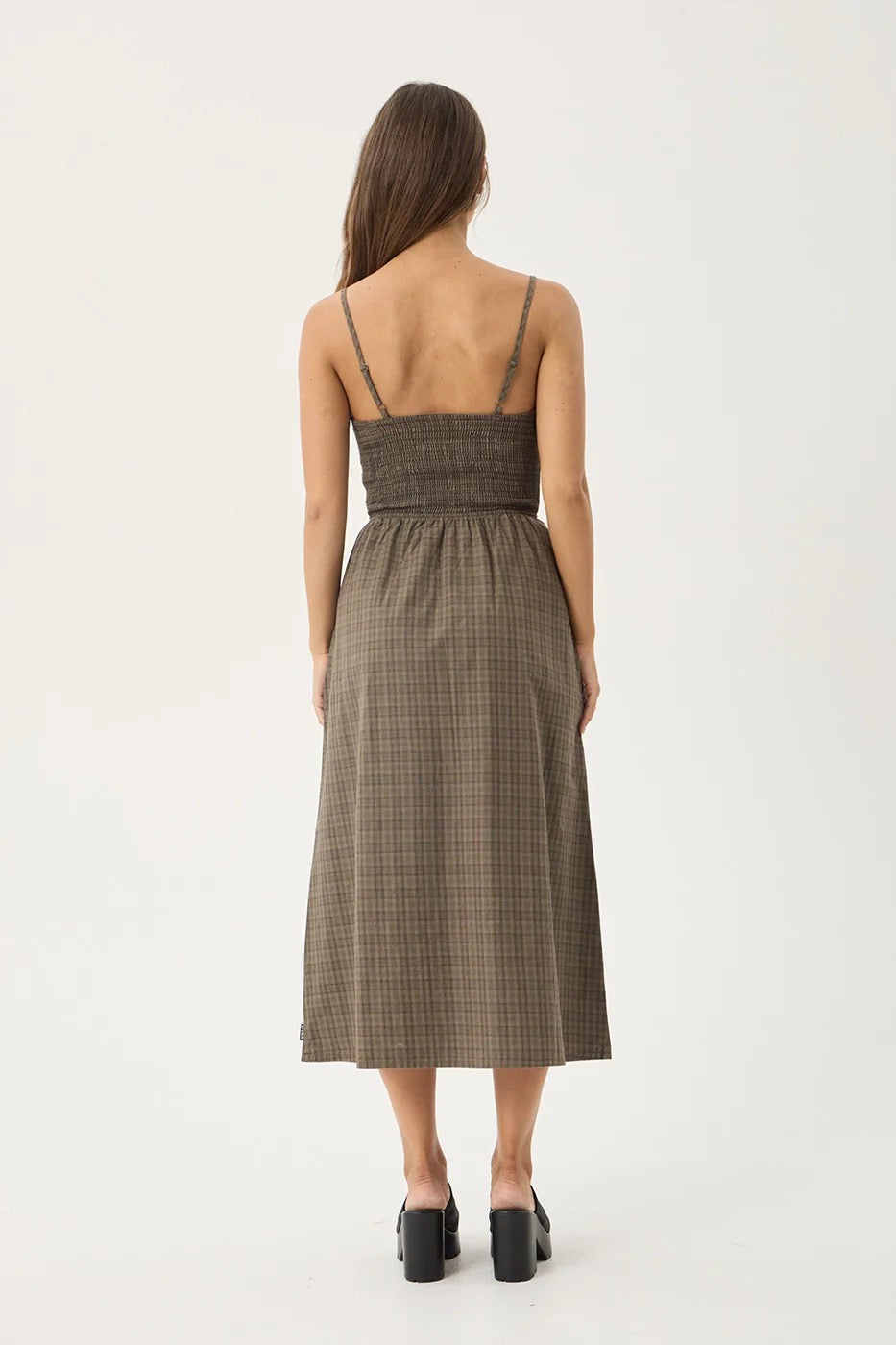 Shadow Midi Dress - Stone Check
