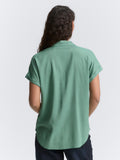 Collared Solid Blouse - Faded Green