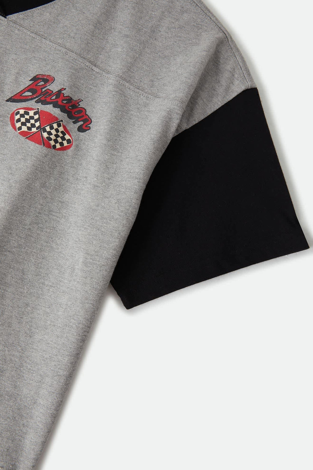Winner's Circle Boxy Football Tee - Heather Grey/Black