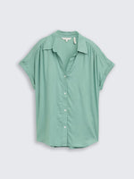 Collared Solid Blouse - Faded Green
