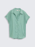 Collared Solid Blouse - Faded Green
