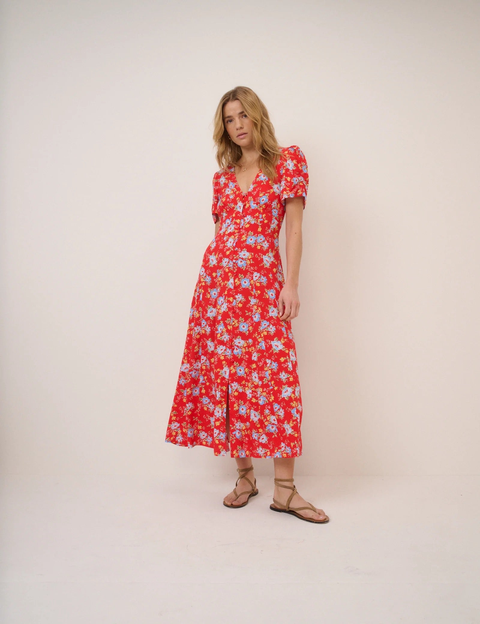 Bonnie Midi Dress - Red