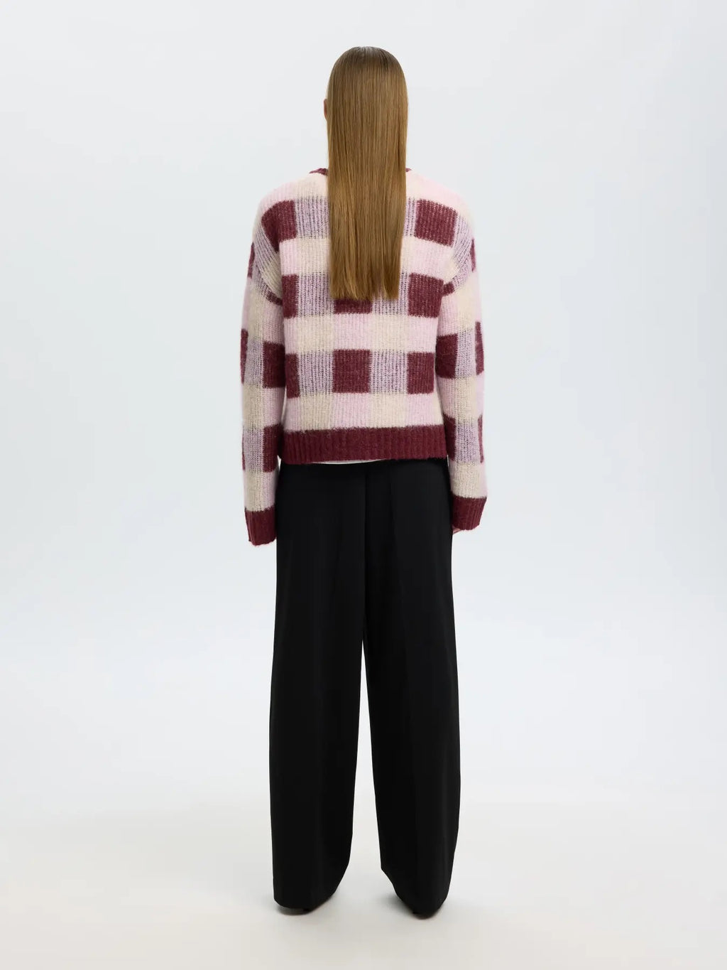 Lulu Loose Check O-Neck Sweater
