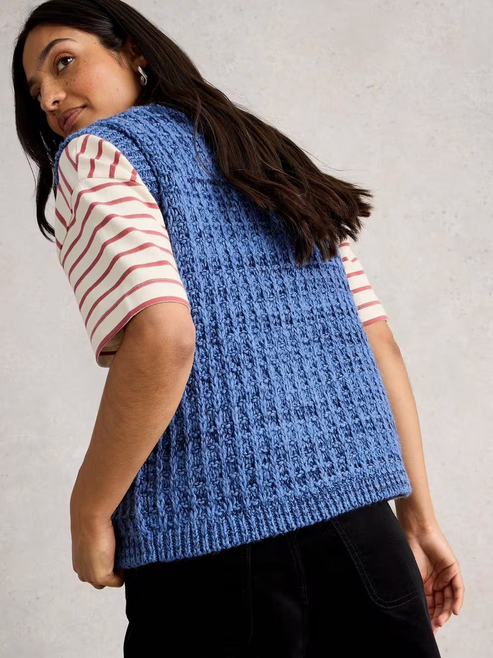 Maxine Button Tank - Mid Blue