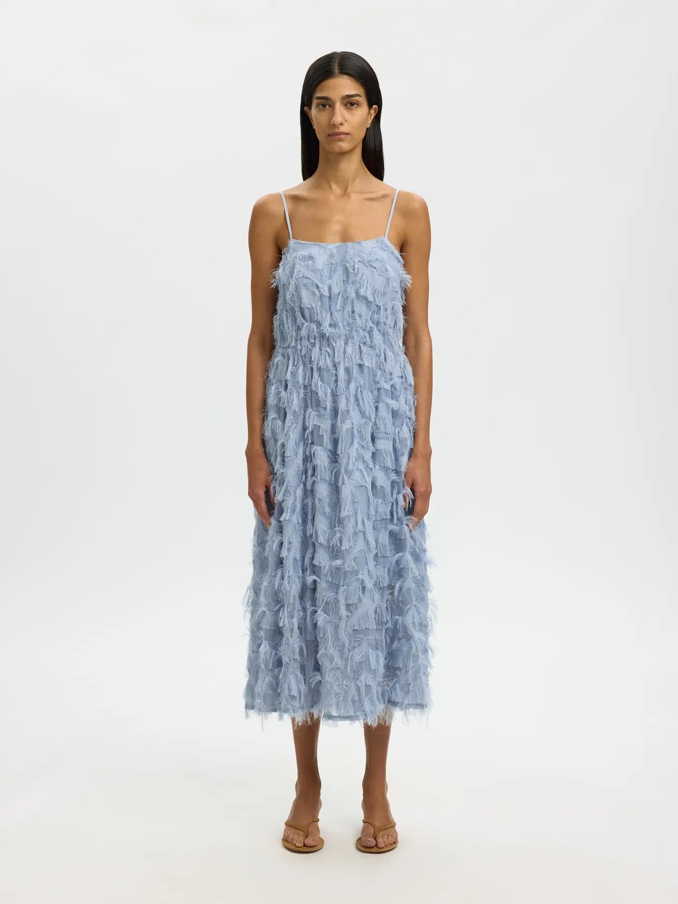 Myline Midi Strap Dress - Dusty Blue