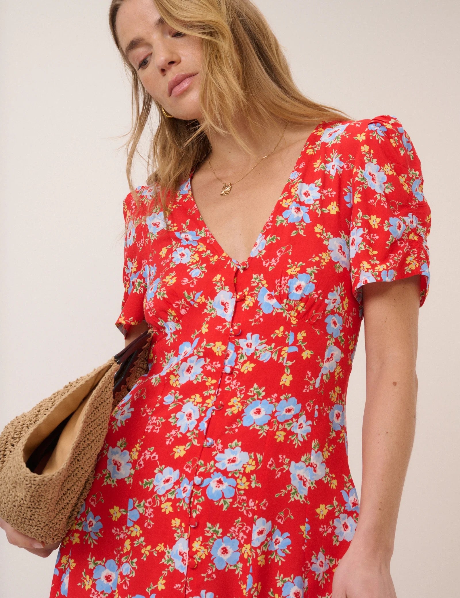 Bonnie Midi Dress - Red