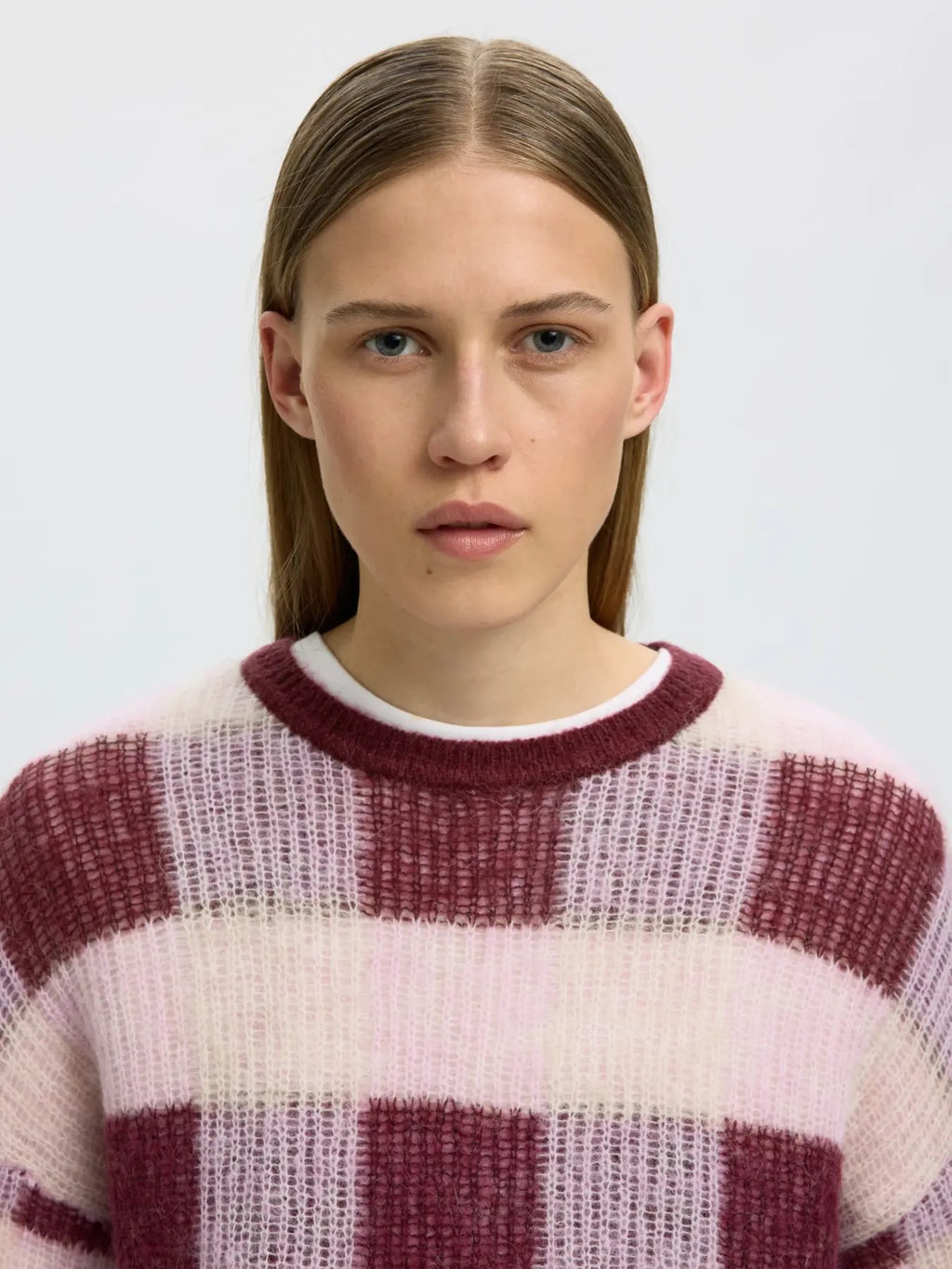 Lulu Loose Check O-Neck Sweater