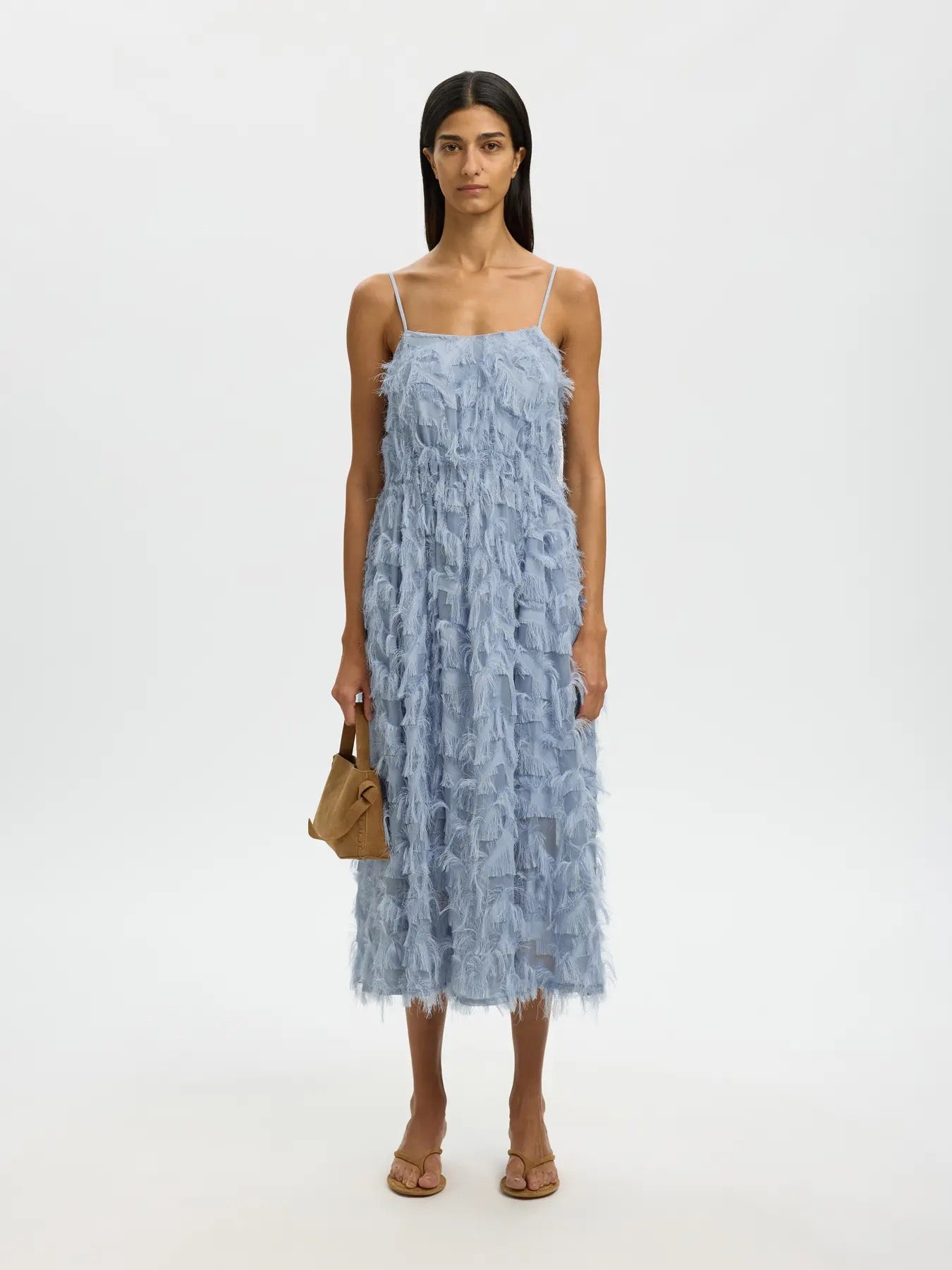 Myline Midi Strap Dress - Dusty Blue