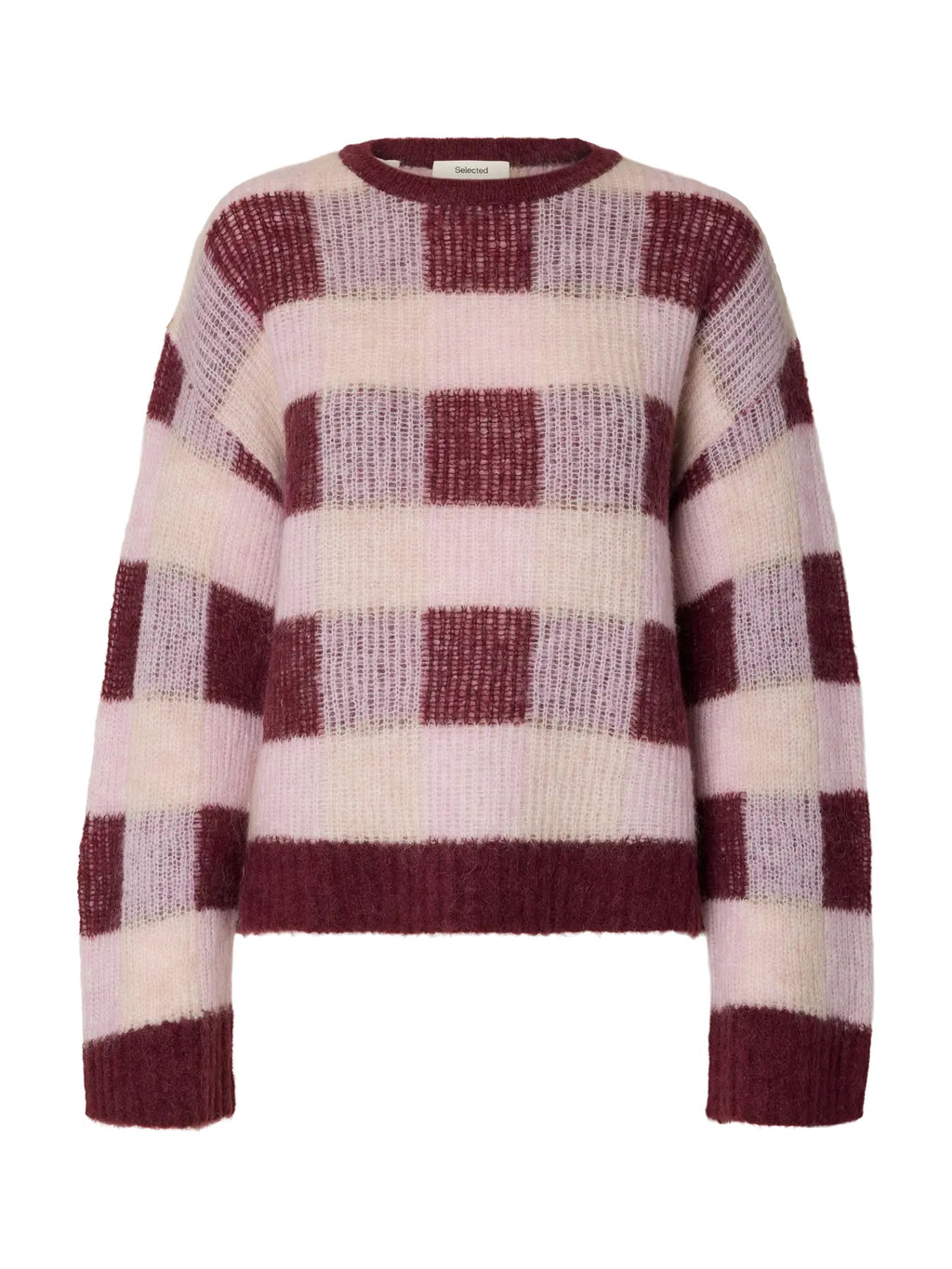 Lulu Loose Check O-Neck Sweater