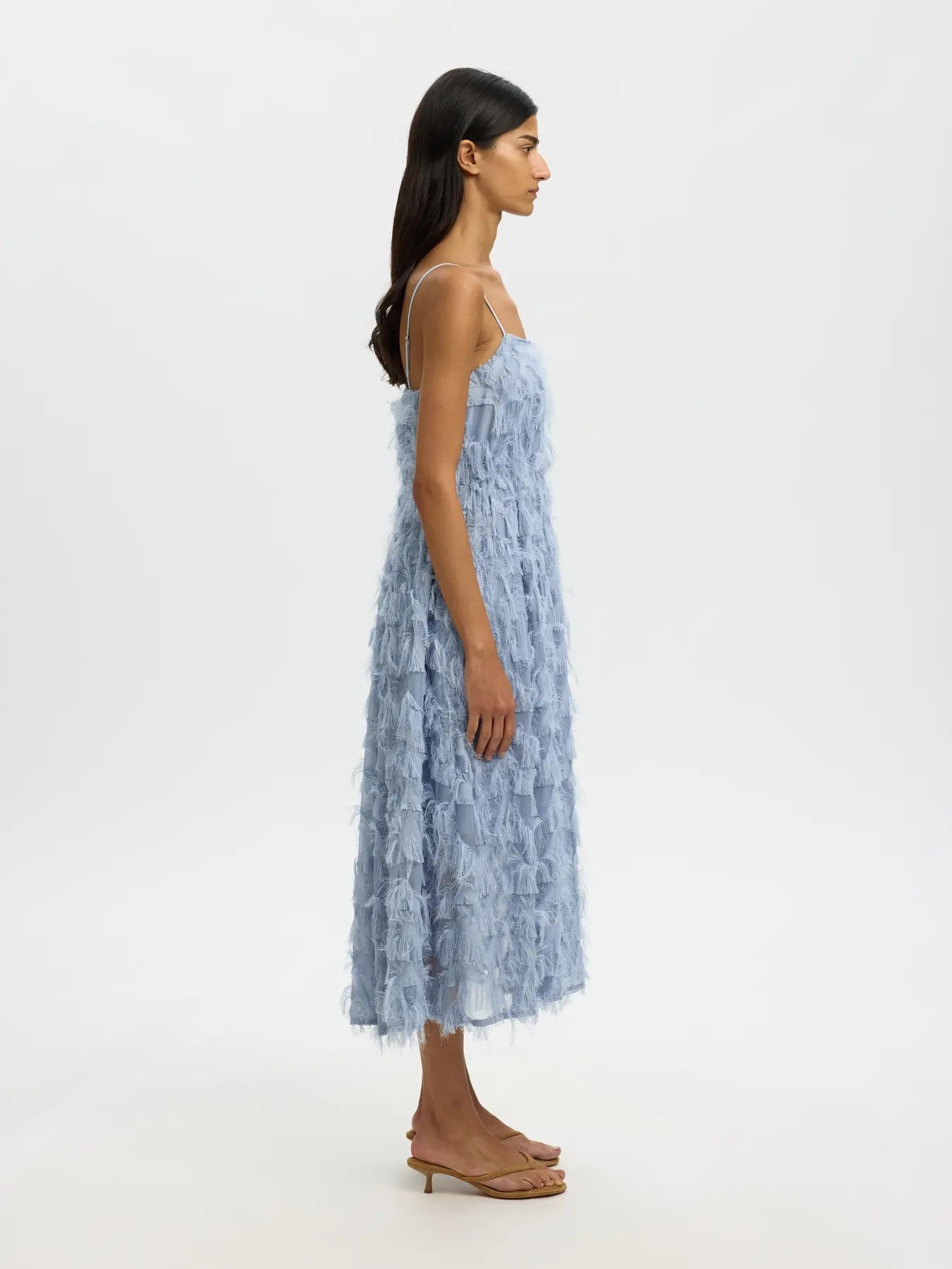 Myline Midi Strap Dress - Dusty Blue