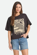 Poolside Boxy Crew Tee - Washed Black