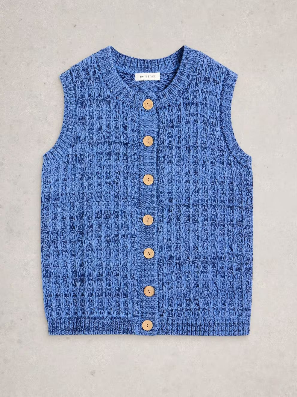 Maxine Button Tank - Mid Blue