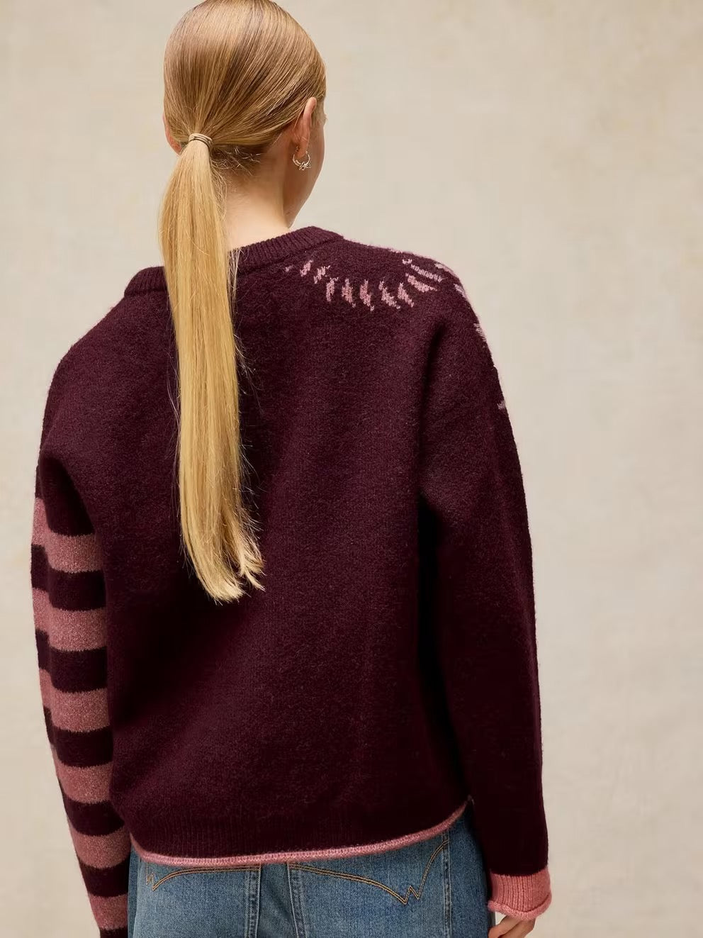 Tiger Stripe Jumper - Plum Multi