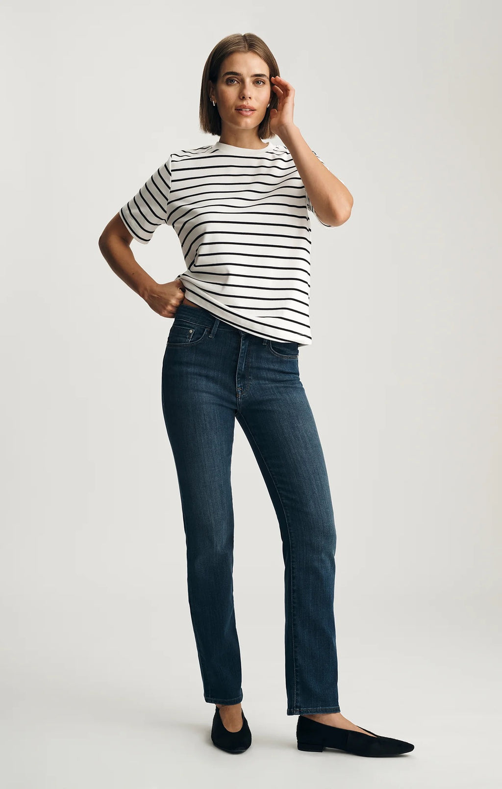 Audrey Tee - Black/White Stripe