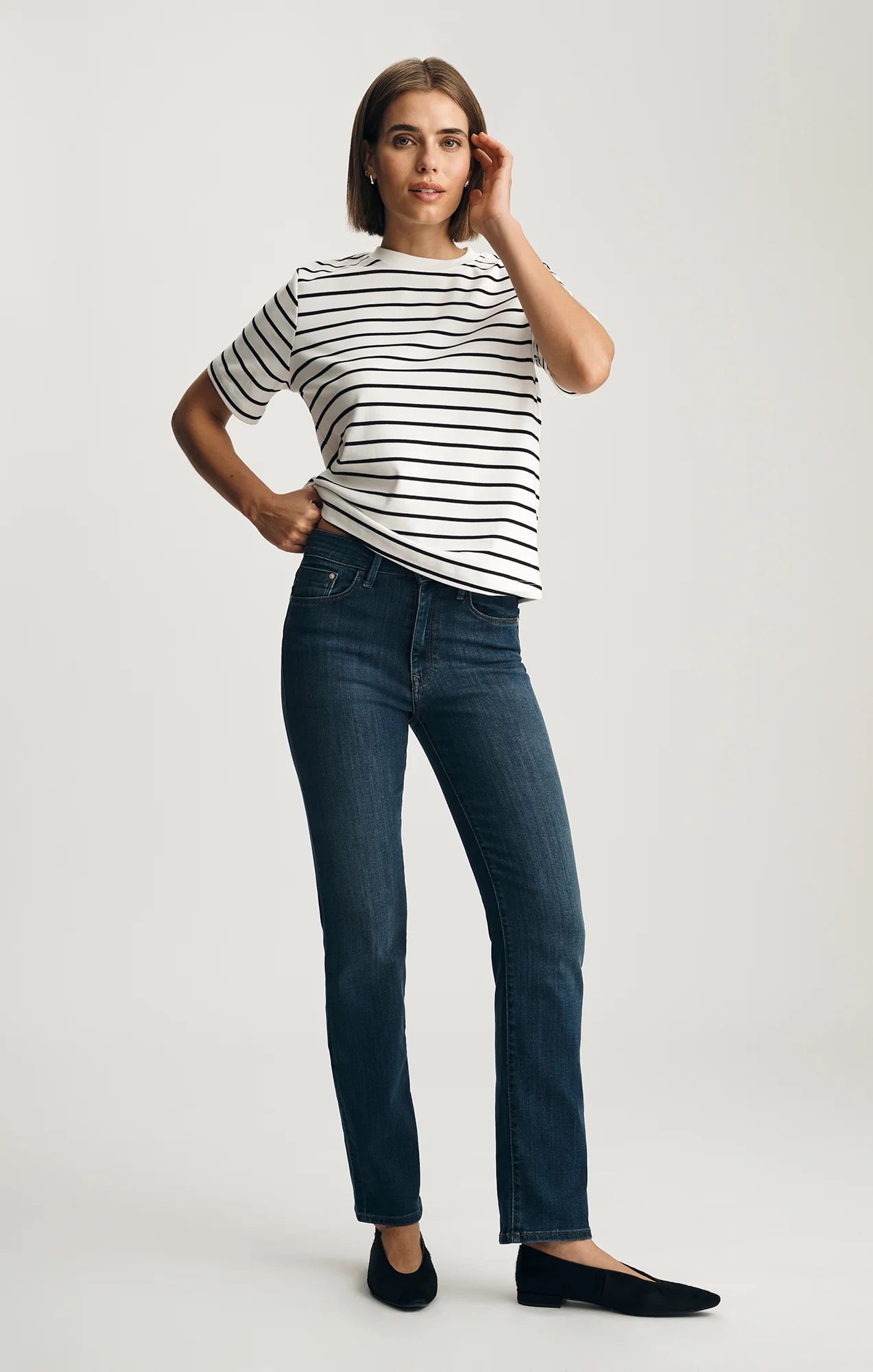 Audrey Tee - Black/White Stripe