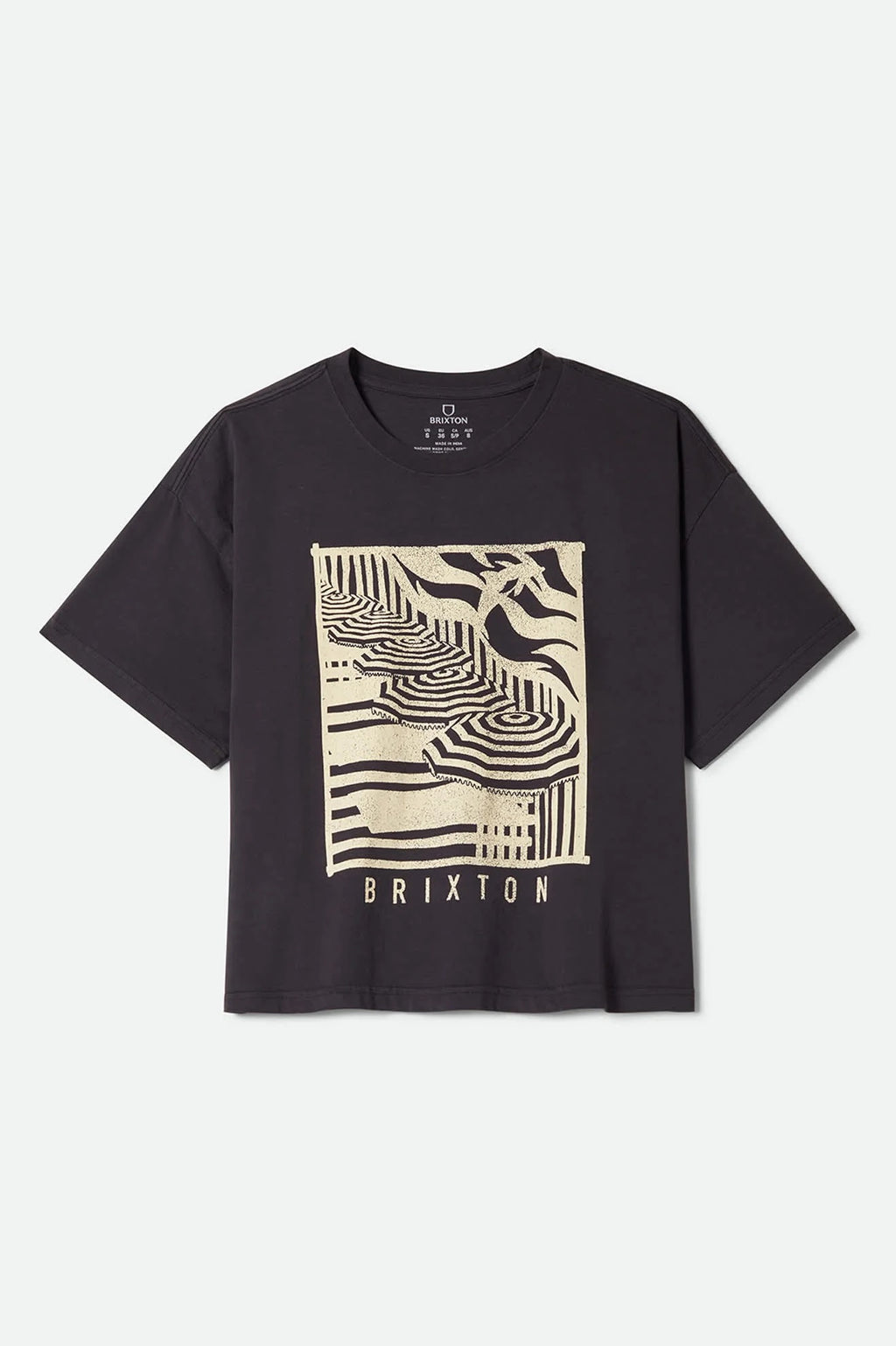 Poolside Boxy Crew Tee - Washed Black