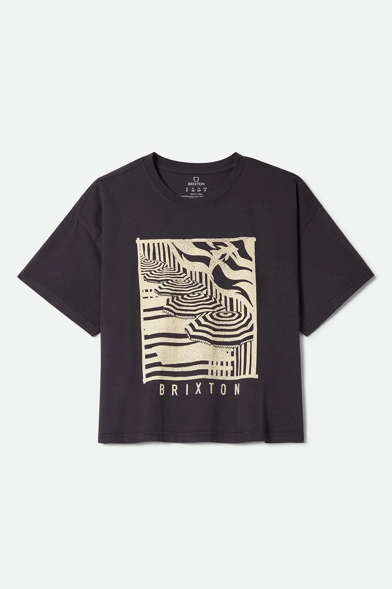 Poolside Boxy Crew Tee - Washed Black