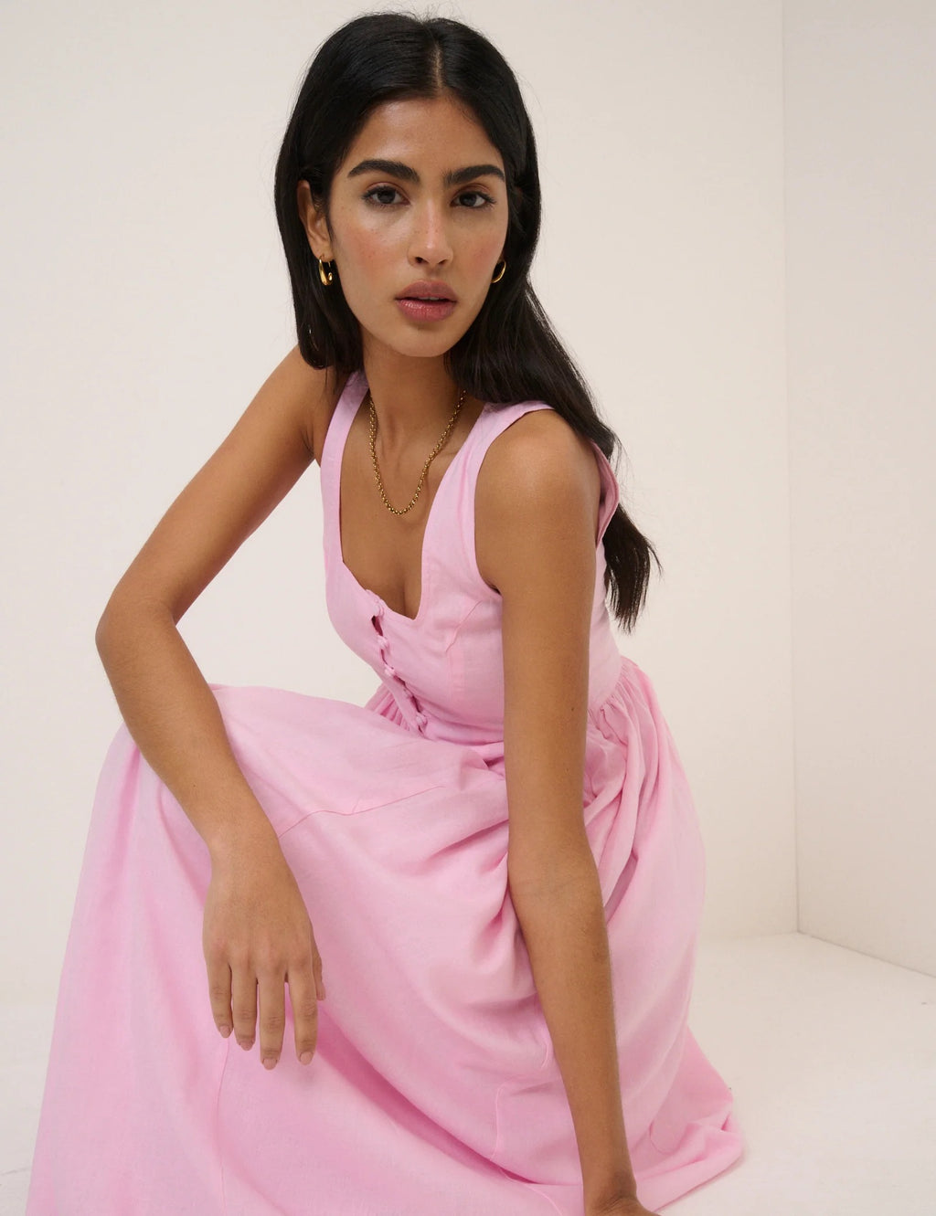 Cora Midi Dress - Pink