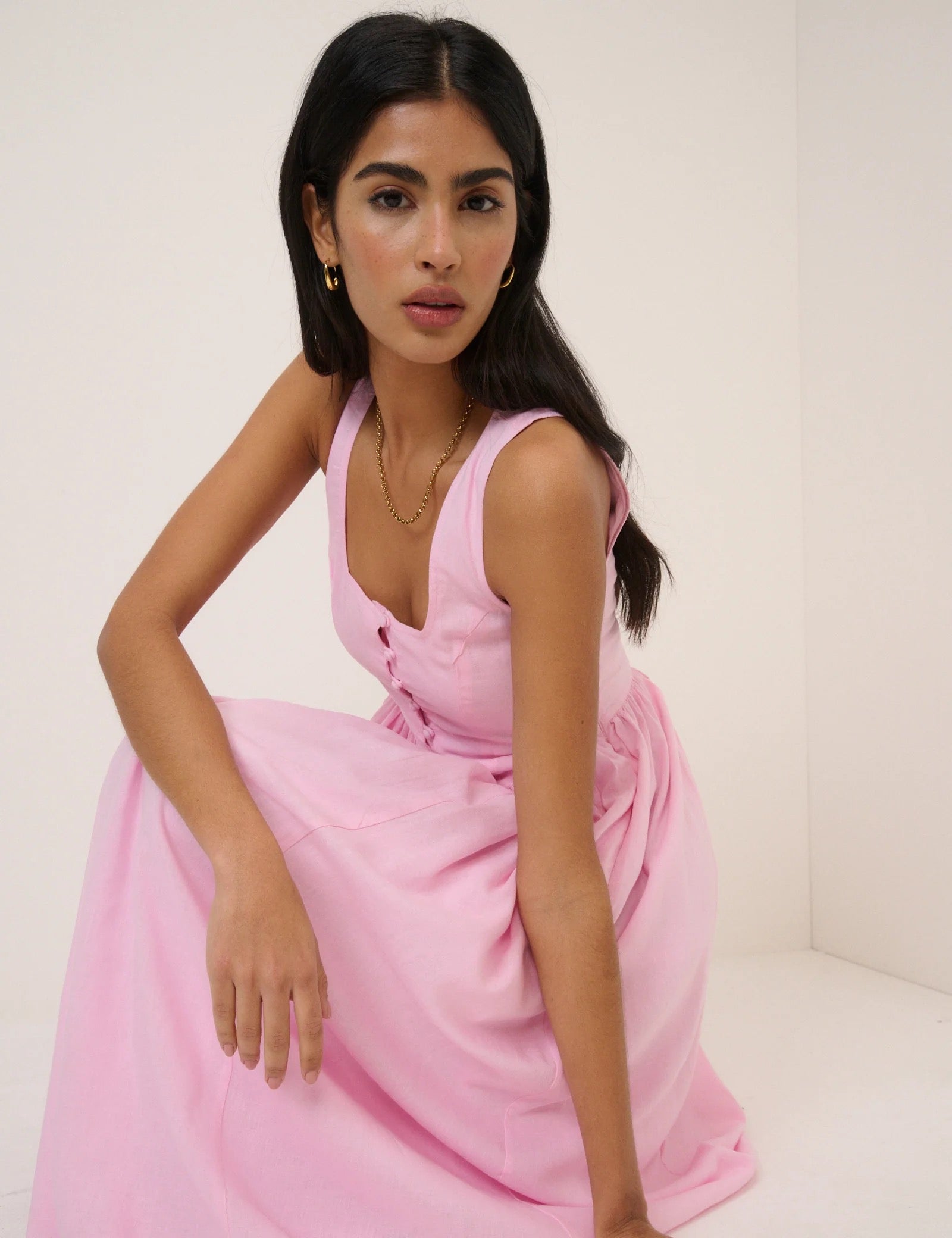 Cora Midi Dress - Pink