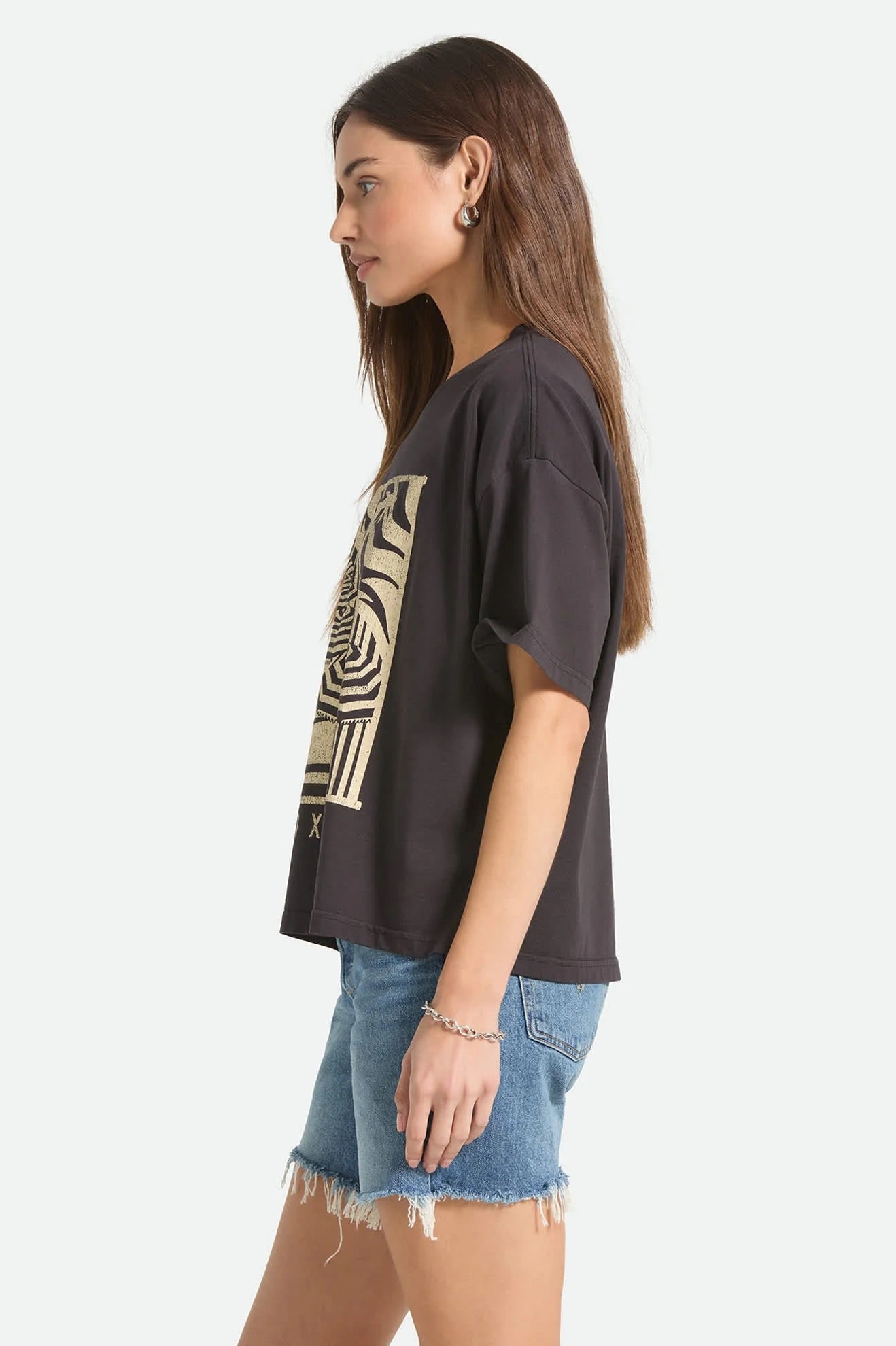 Poolside Boxy Crew Tee - Washed Black