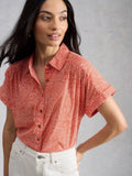 Orla Button Through Shirt - Red Print