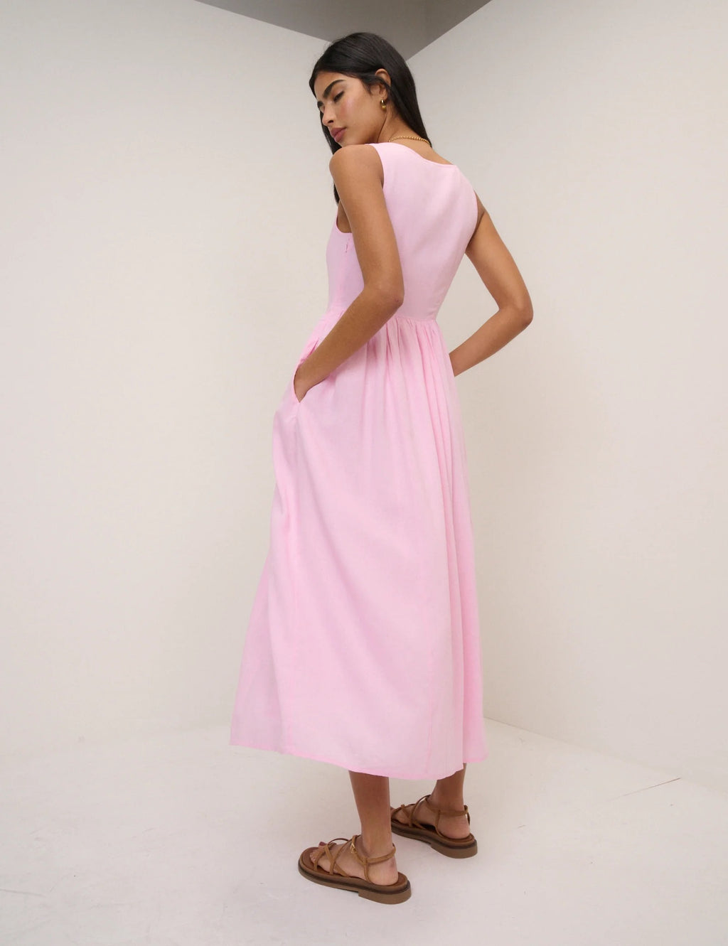Cora Midi Dress - Pink