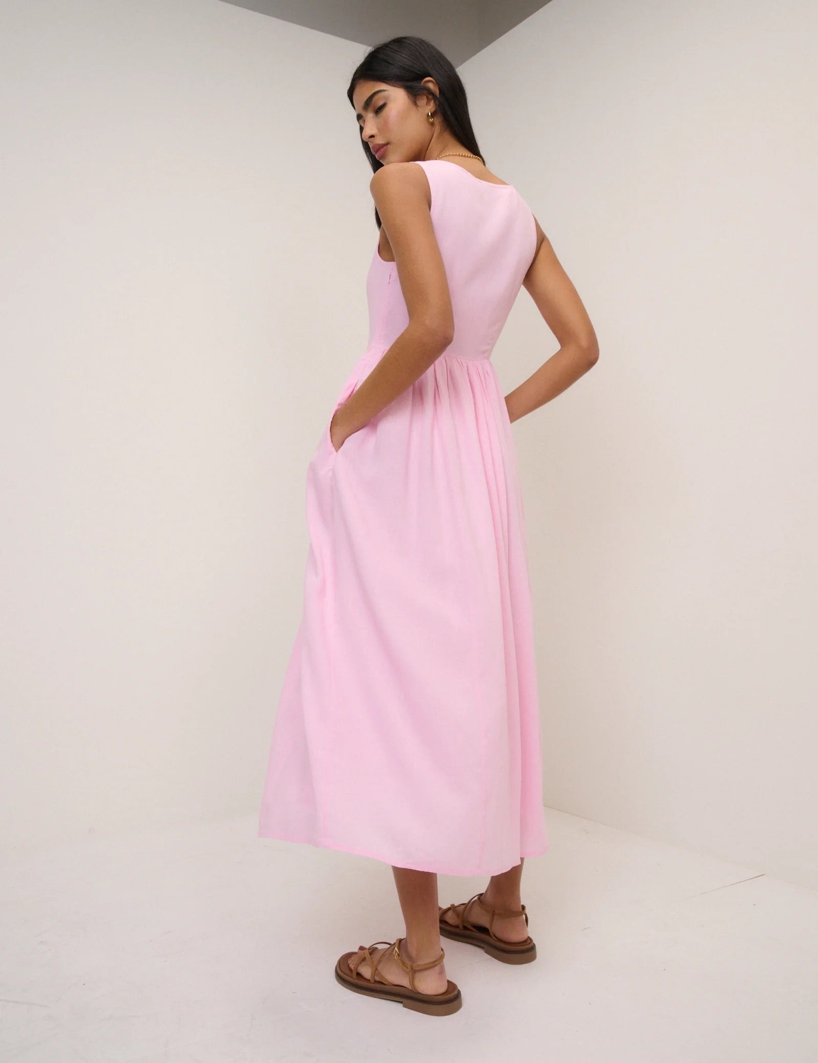 Cora Midi Dress - Pink