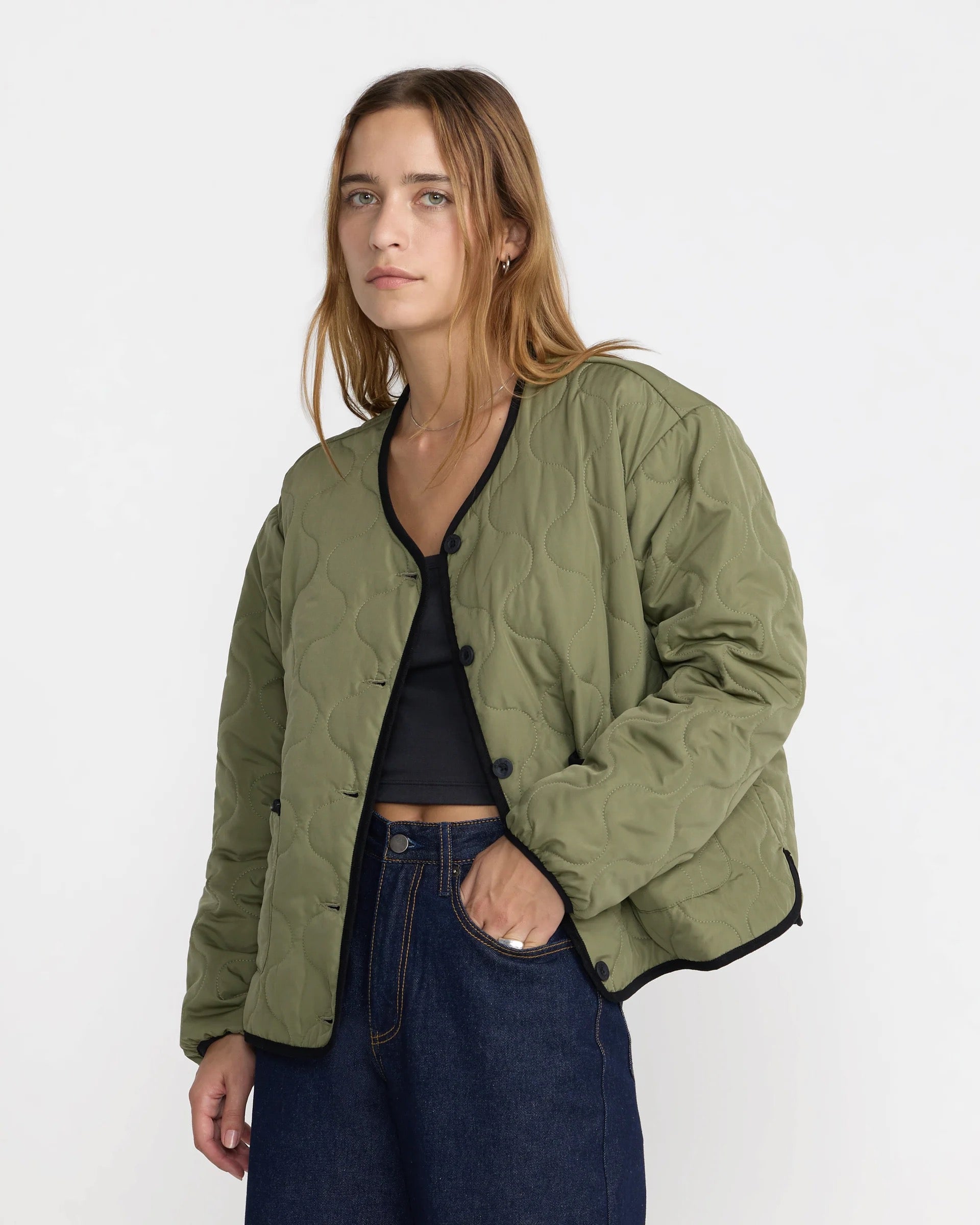 Hudson Reversible Liner Jacket - Olive