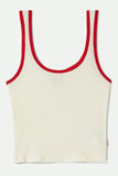 Ringer Organic A Tank - Off White/Crimson
