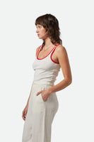 Ringer Organic A Tank - Off White/Crimson