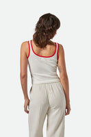 Ringer Organic A Tank - Off White/Crimson